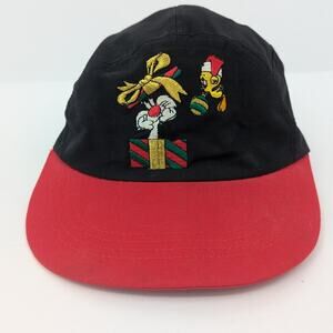 Vintage Looney Tunes Christmas Holiday Hat Cap 1993 Tweety Bird Sylvester